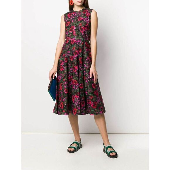 NWT Marni Sleeveless Floral Poplin Starlight A-Line Dress Size US 8 $1390 - Picture 1 of 11